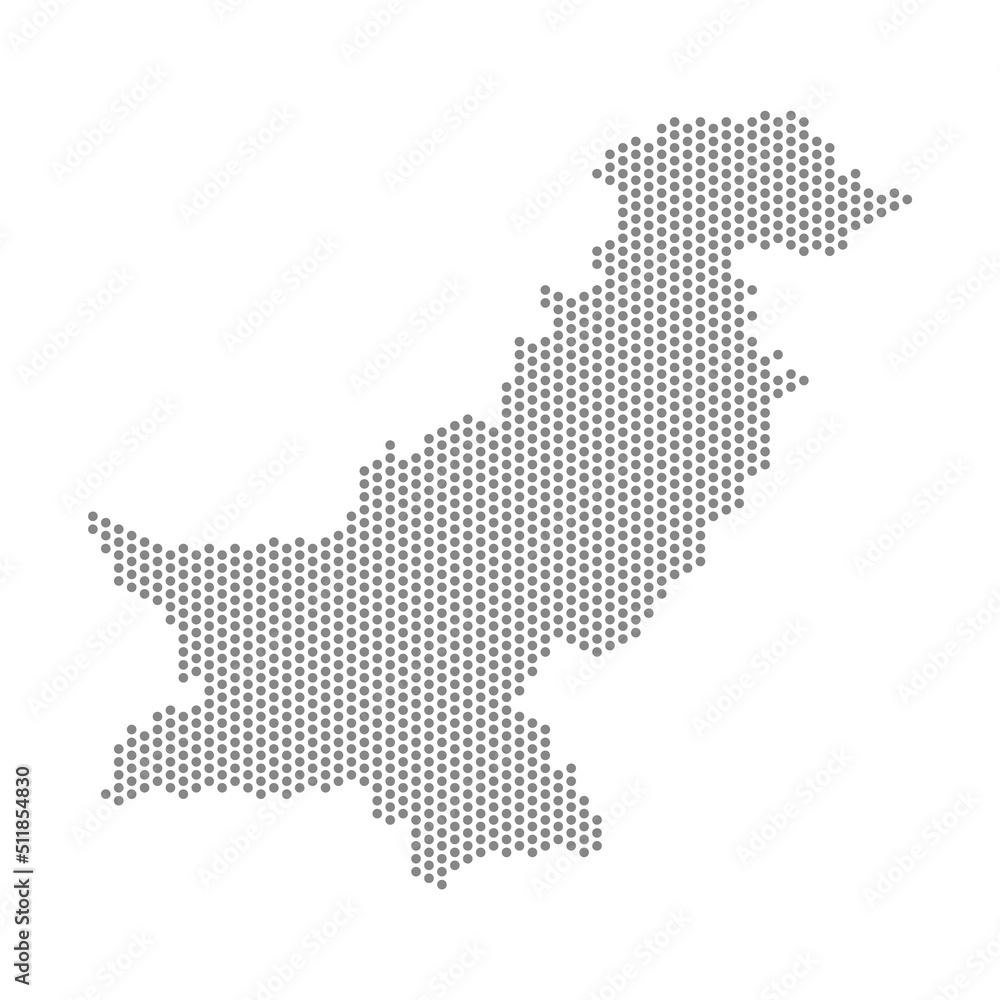vector illustration of dotted map of Pakistan