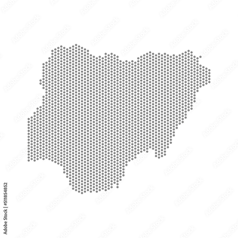 vector illustration of dotted map of Nigeria