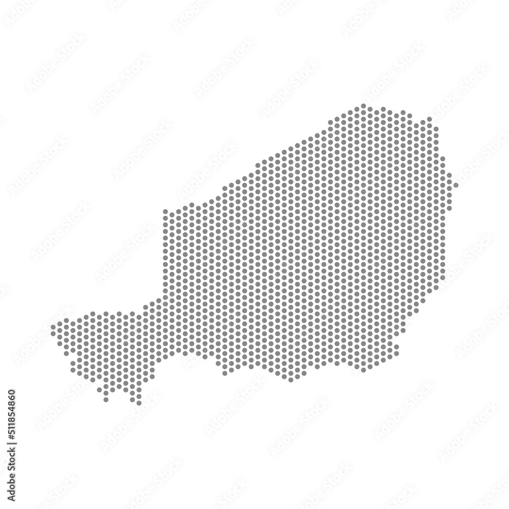 vector illustration of dotted map of Niger