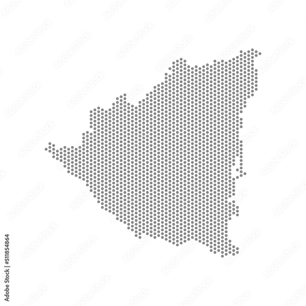 vector illustration of dotted map of Nicaragua