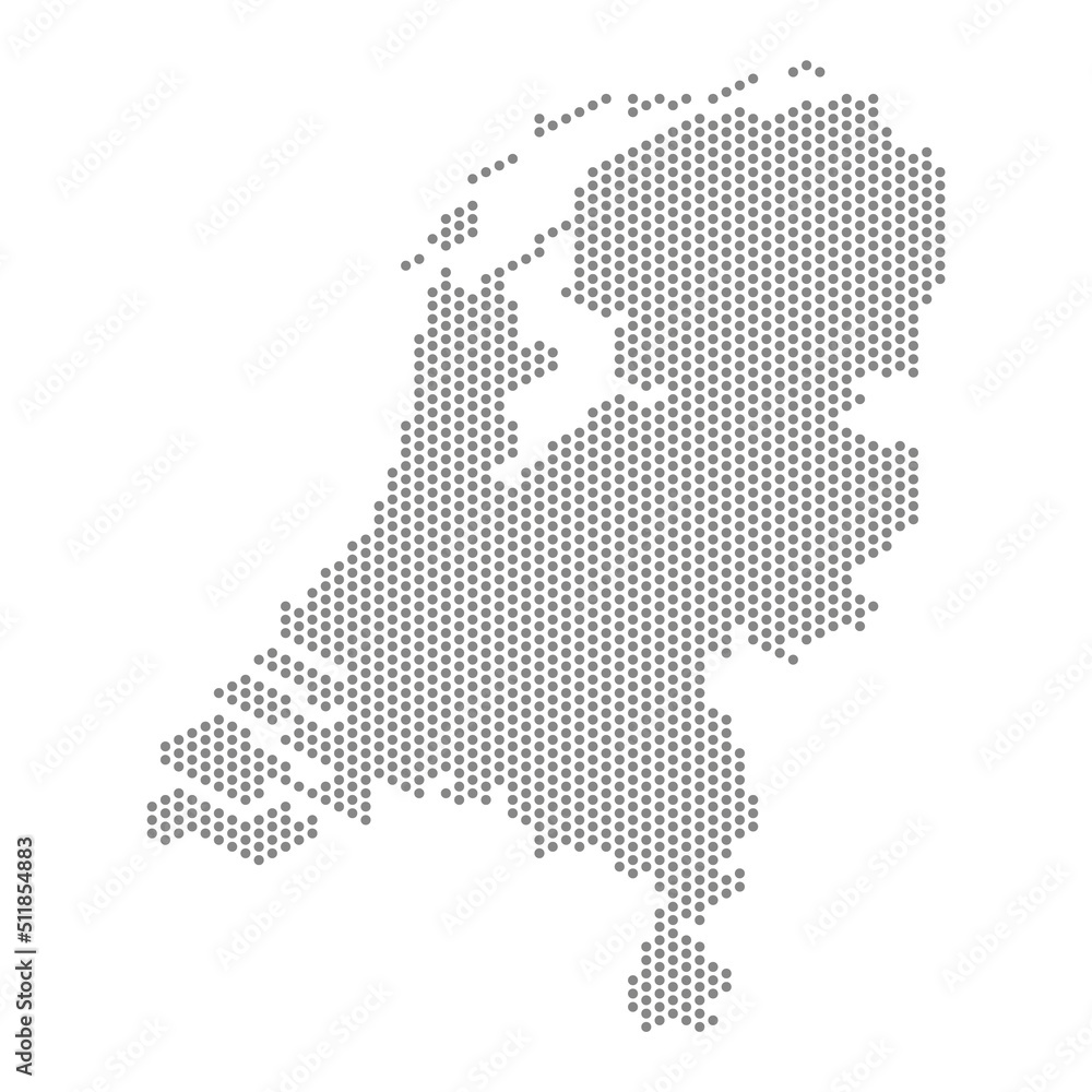 vector illustration of dotted map of Netherlands