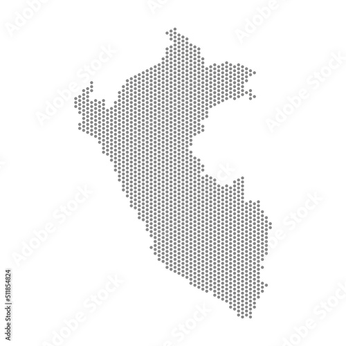 vector illustration of dotted map of Peru
