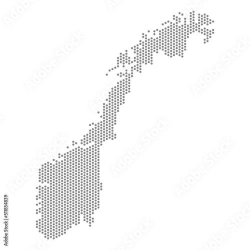 vector illustration of dotted map of Norway
