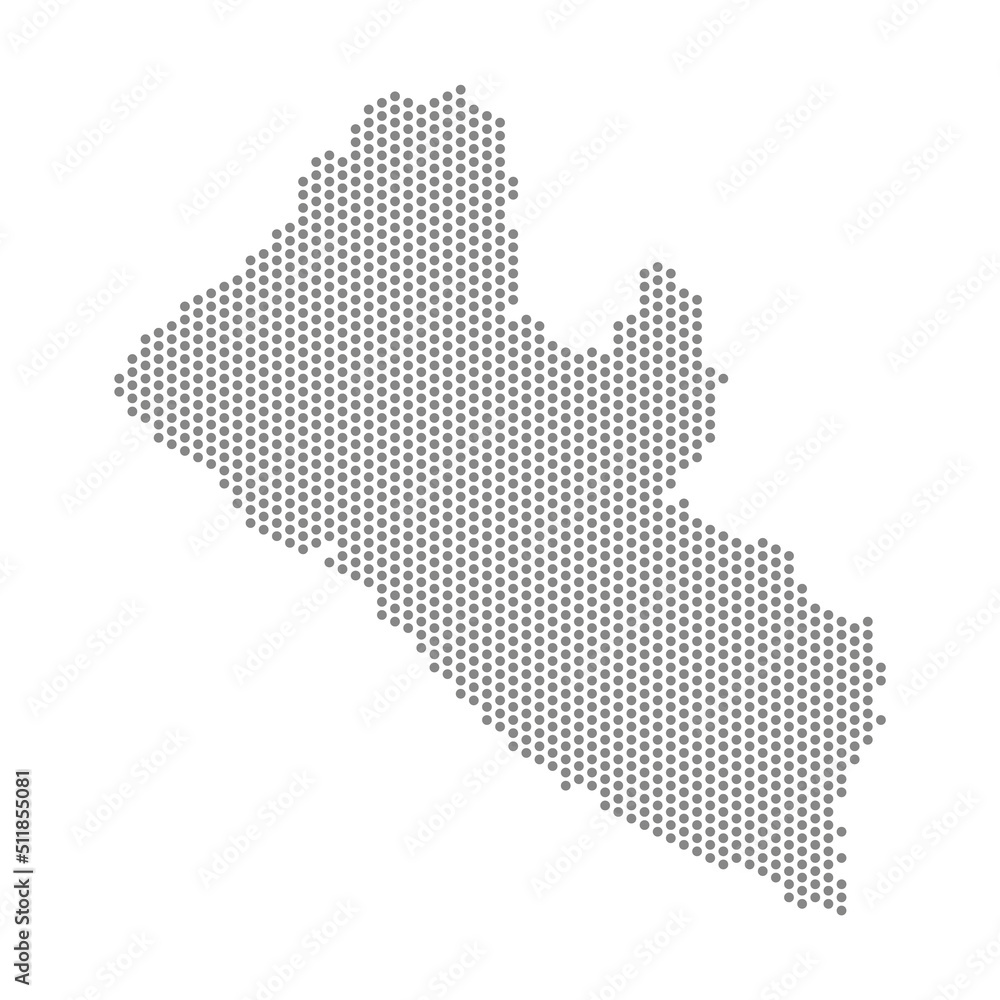 vector illustration of dotted map of Liberia