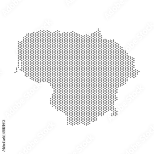 vector illustration of dotted map of Lithuania