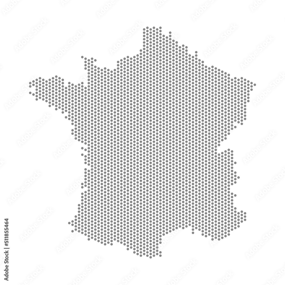 vector illustration of dotted map of France