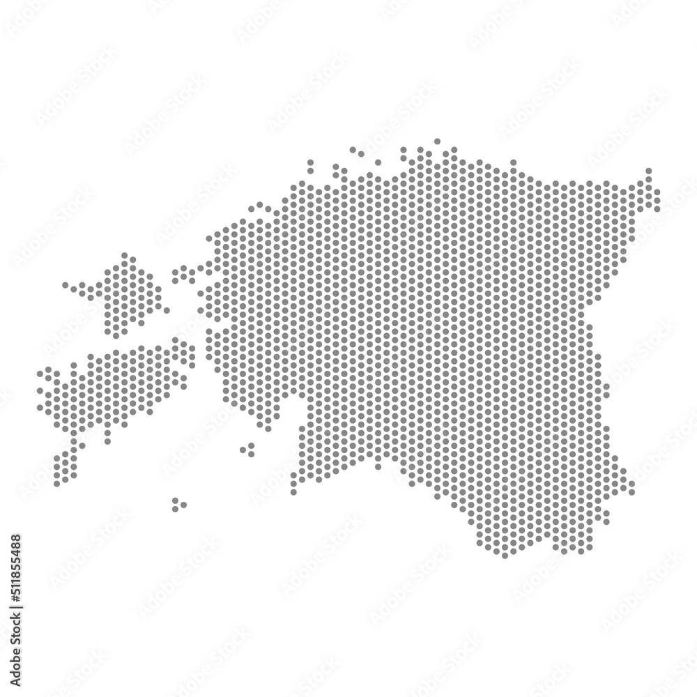 vector illustration of dotted map of Estonia
