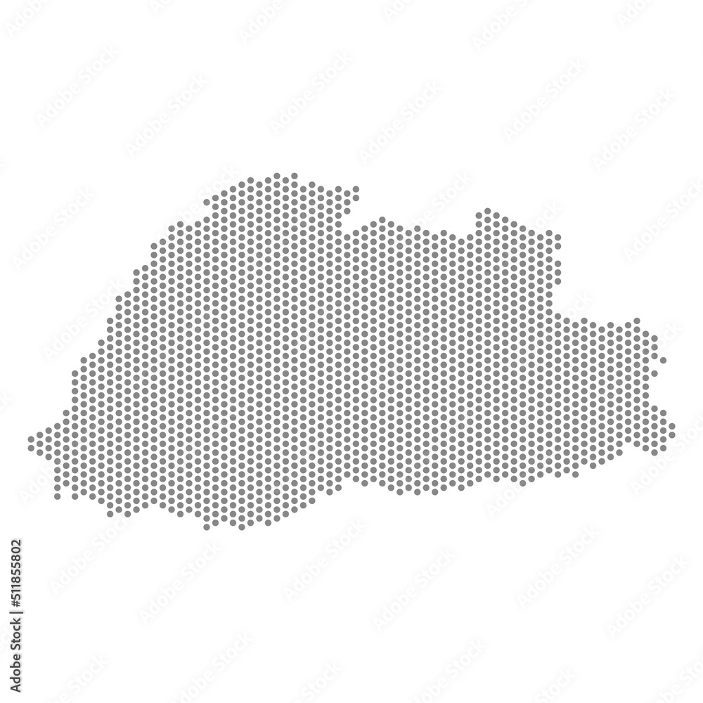 vector illustration of dotted map of Bhutan