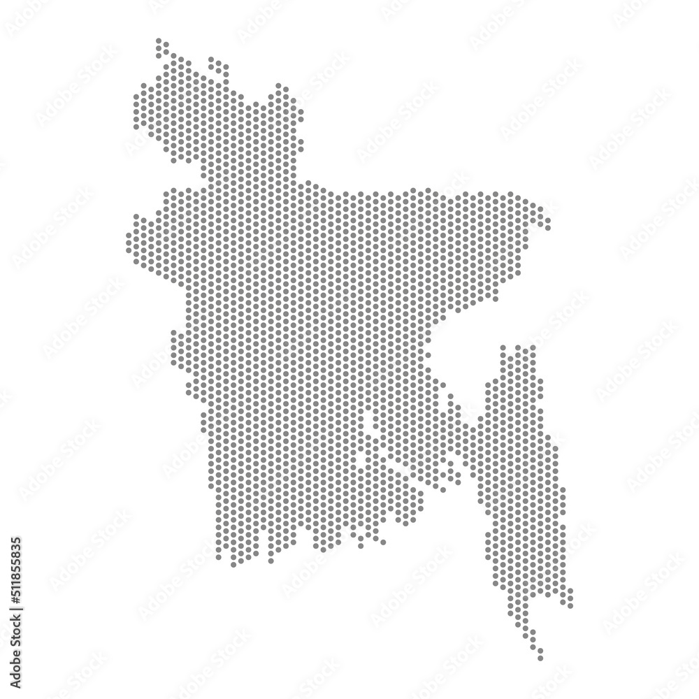 vector illustration of dotted map of Bangladesh