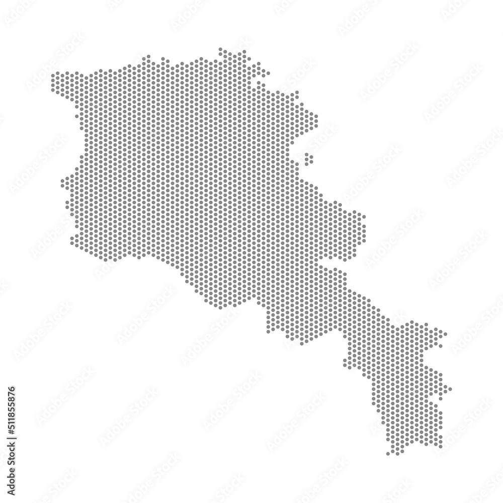 vector illustration of dotted map of Armenia