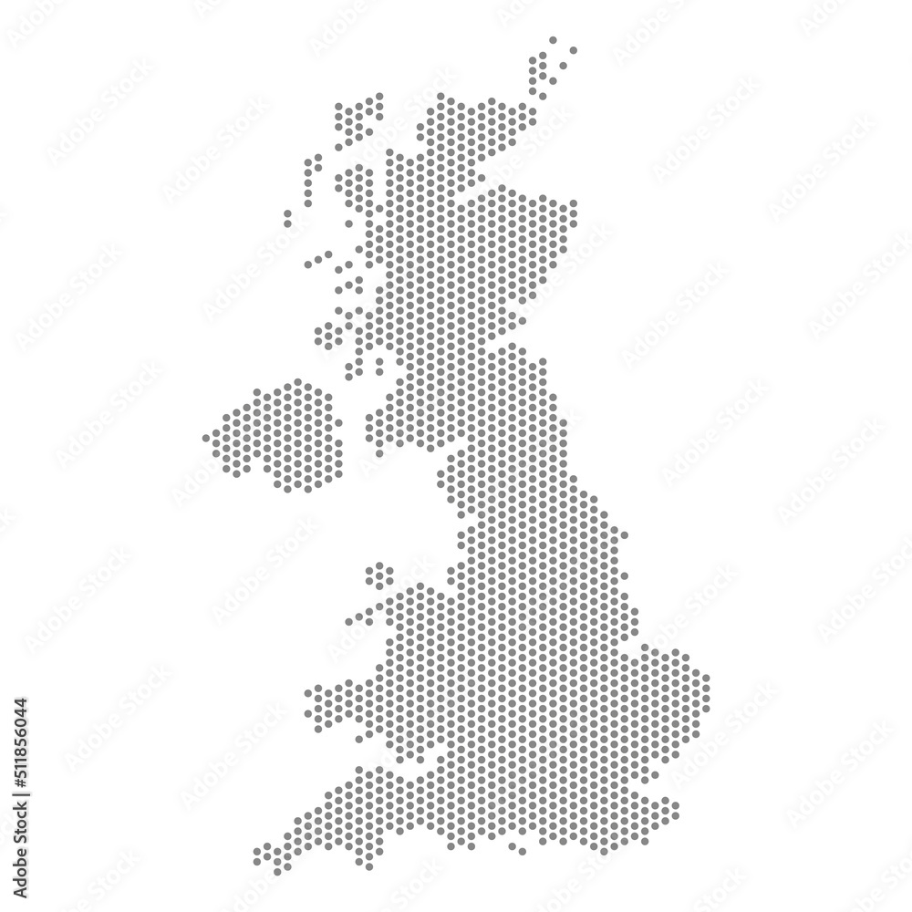 vector illustration of dotted map of UK