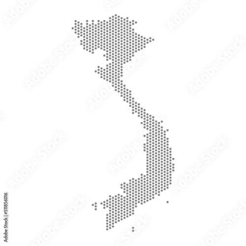 vector illustration of dotted map of Vietnam