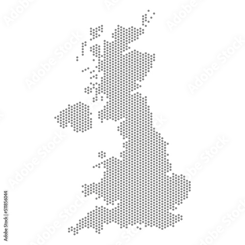 vector illustration of dotted map of UK