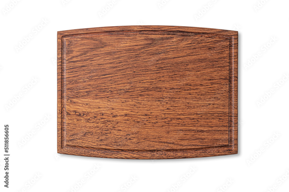 wooden cutting board isolated on a white background. mockup of a food background with copy space, top view wooden cutting board isolated on a white background. mockup of a food background with copy space, top view