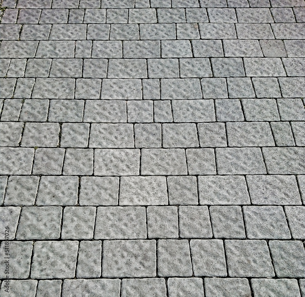 background gray paving slabs cobblestone perspective rectangle