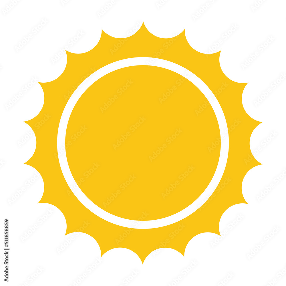 Sun icon isolated on white background Sun icon isolated on white background