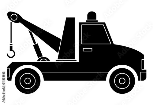 Tow truck. Flat Style. Stock Vector Illustration