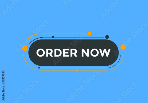 Order Now button. Order Now text web banner template. Sign icon banner

