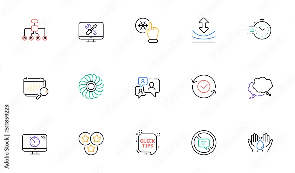 Stars, Restructuring and Timer line icons for website, printing. Collection of Safe water, Support chat, Resilience icons. Stop talking, Calendar, Seo timer web elements. Repair. Vector Stars, Restructuring and Timer line icons for website, printing. Collection of Safe water, Support chat, Resilience icons. Stop talking, Calendar, Seo timer web elements. Repair. Vector