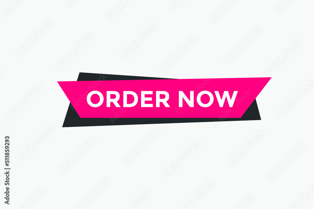 Order Now button. Order Now text web banner template. Sign icon banner
