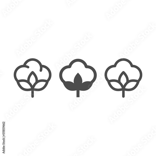 Cotton fabric material feature vector icon. Cottons fabrics features label symbol.