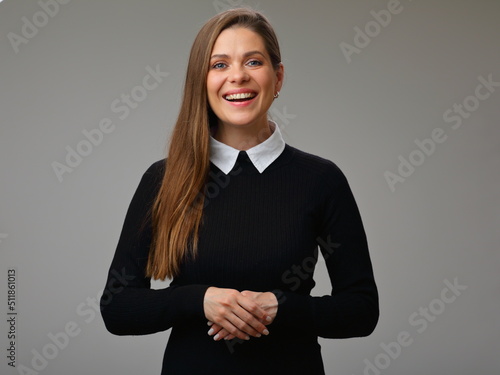 Smiling woman isolated portrait