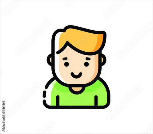 Man Icon vector. Simple flat symbol. Perfect Black pictogram illustration on white background. Man avatar wearing hard hat, vector illustration, isolated white background