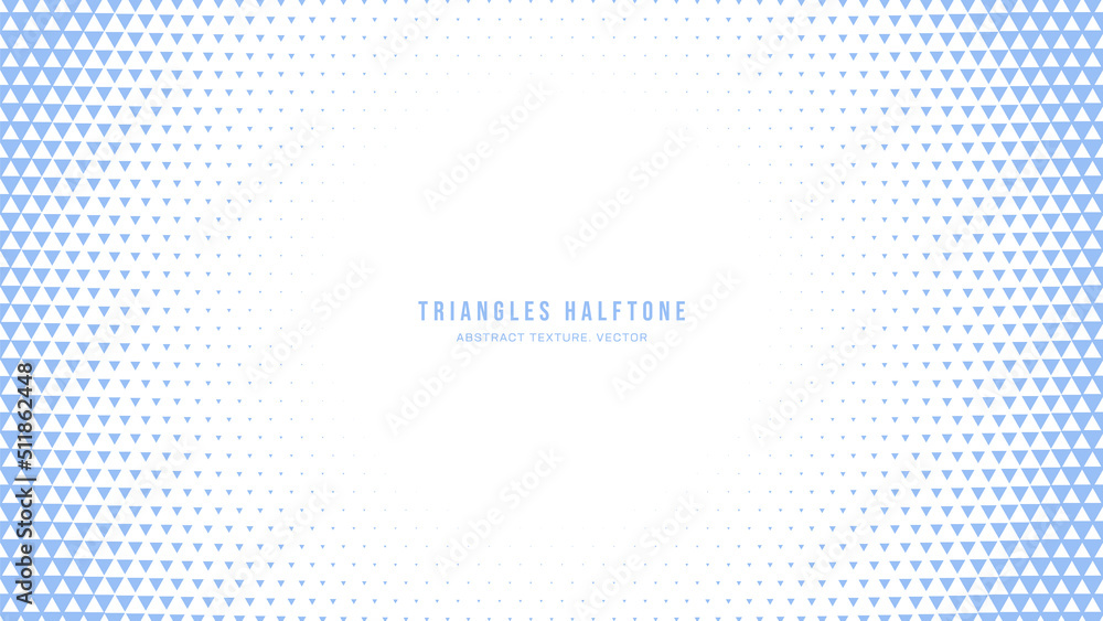 Triangles Halftone Geometric Pattern Vector Circular Border White Blue Abstract Background. Faded Checkered Triangle Particles Subtle Texture. Half Tone Art Graphic Minimalist Pure Blue Wide Wallpaper Triangles Halftone Geometric Pattern Vector Circular Border White Blue Abstract Background. Faded Checkered Triangle Particles Subtle Texture. Half Tone Art Graphic Minimalist Pure Blue Wide Wallpaper