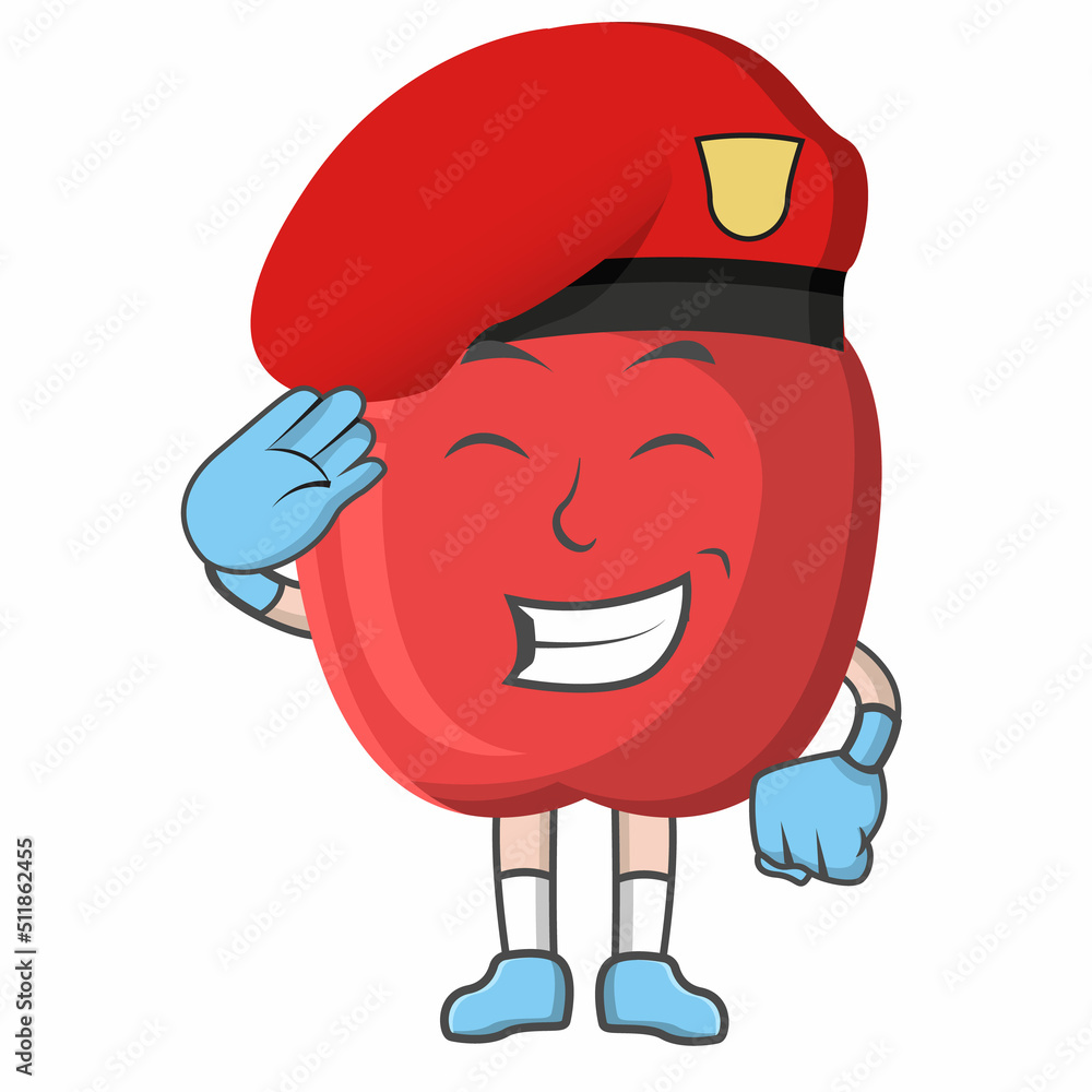 Obraz premium Apple soldier design character, design vector illustraton.