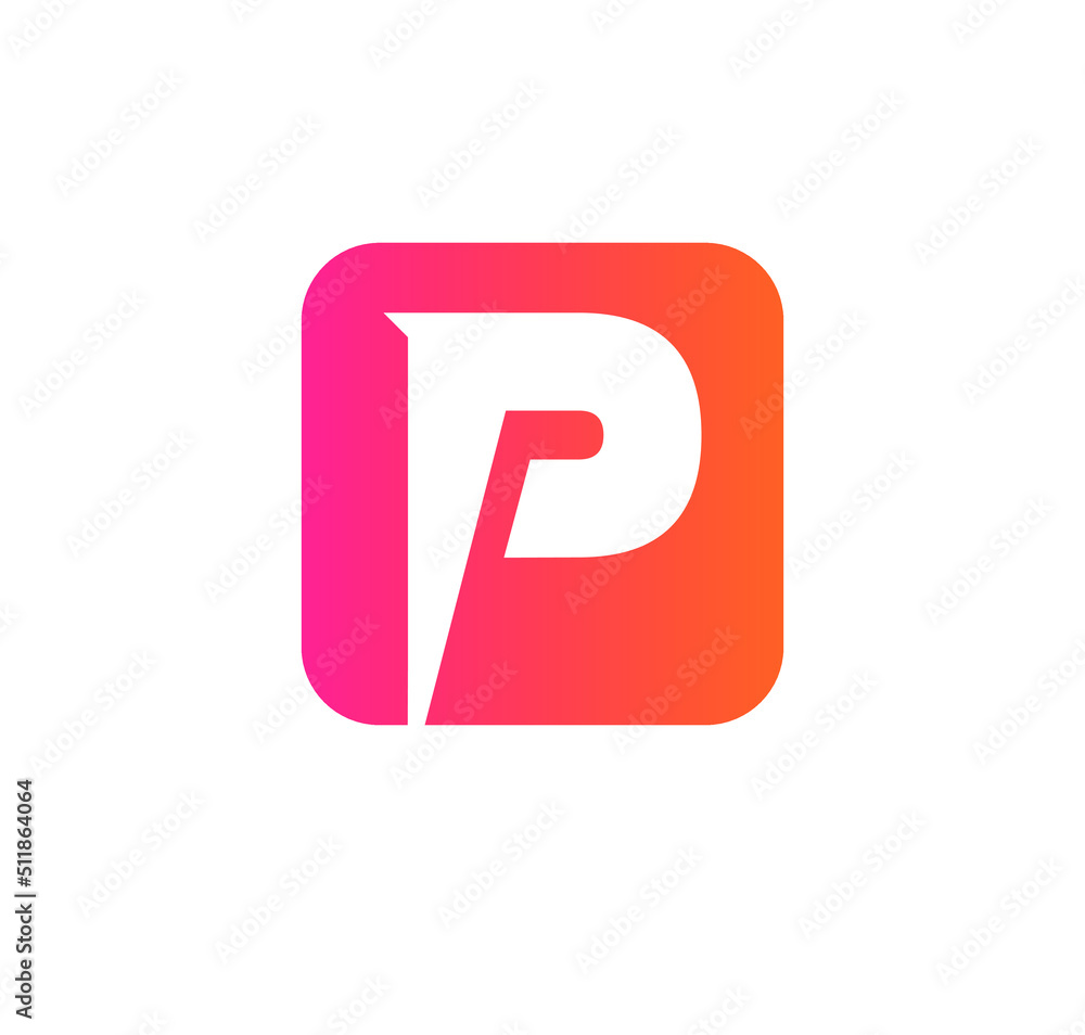 modern square P logo letter design concept isolated on white background modern square P logo letter design concept isolated on white background