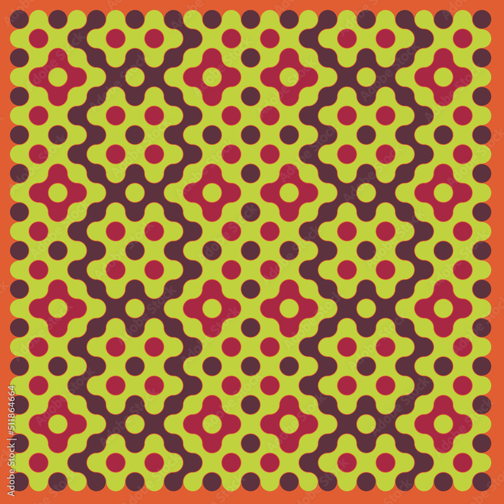 Multicolor truchet tiling connections illustration Multicolor truchet tiling connections illustration