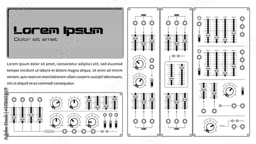 モジュラーシンセサイザーインターフェイス 線画