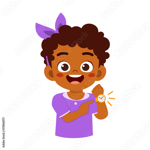 little kid wear a watch on wrist