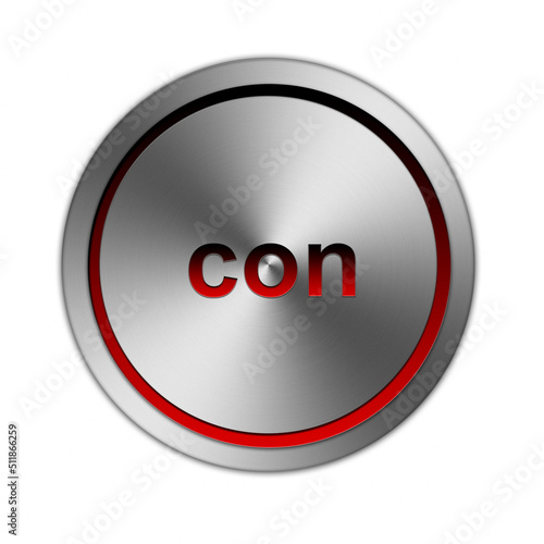 con 3d Button metallic rot