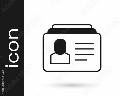 Black Resume icon isolated on white background. CV application. Searching professional staff. Analyzing personnel resume. Vector
