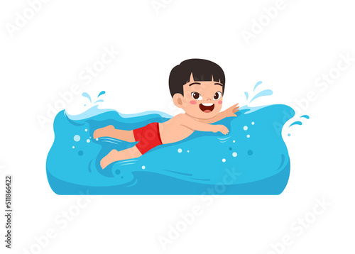 kid swim under water on summer holiday