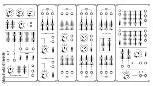モジュラーシンセサイザーインターフェイス 線画