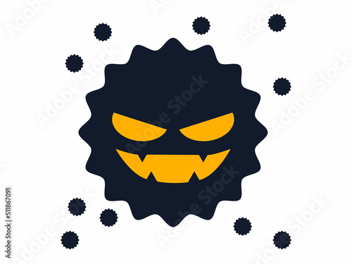 Simple virus and mold icon illustration