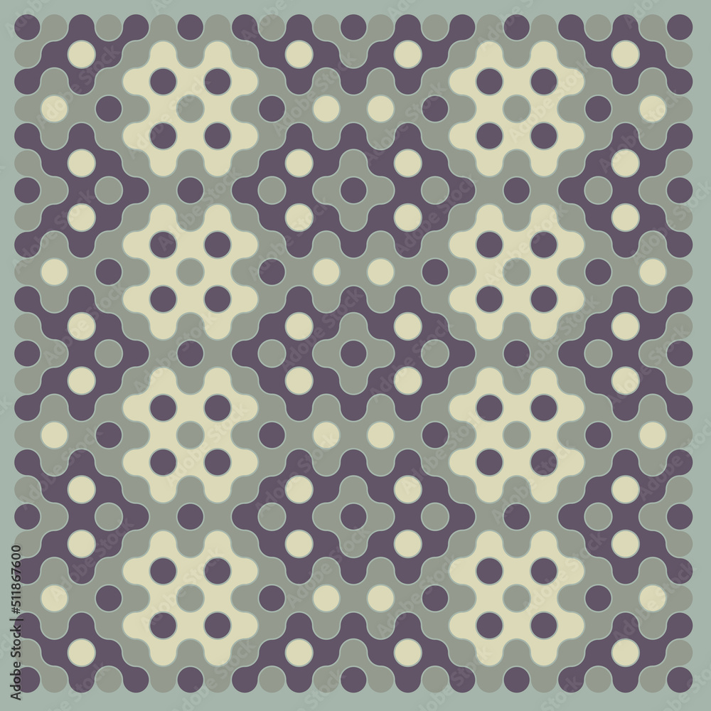 Multicolor truchet tiling connections illustration