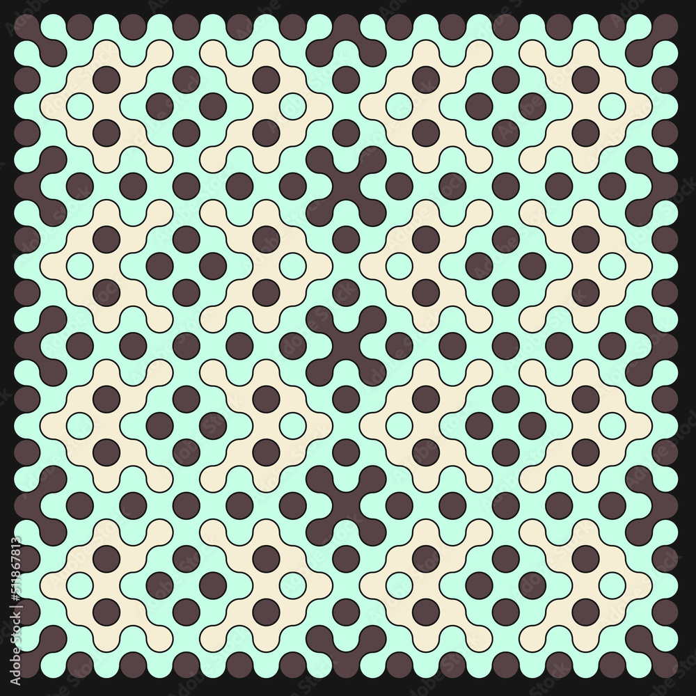 Multicolor truchet tiling connections illustration Multicolor truchet tiling connections illustration