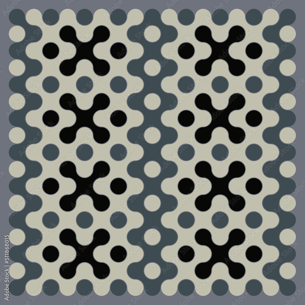 Multicolor truchet tiling connections illustration Multicolor truchet tiling connections illustration