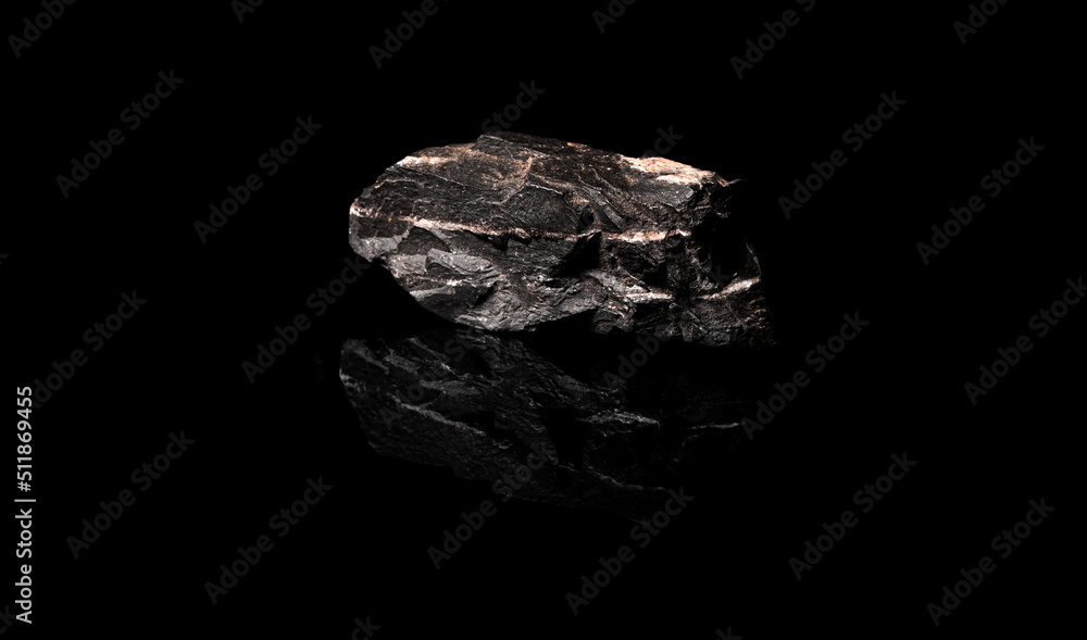 Macro Close up image of raw material Manganese Ore rock isolated