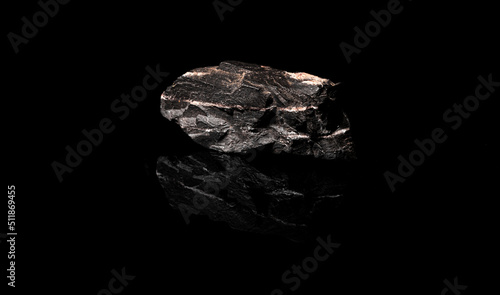 Macro Close up image of raw material Manganese Ore rock isolated