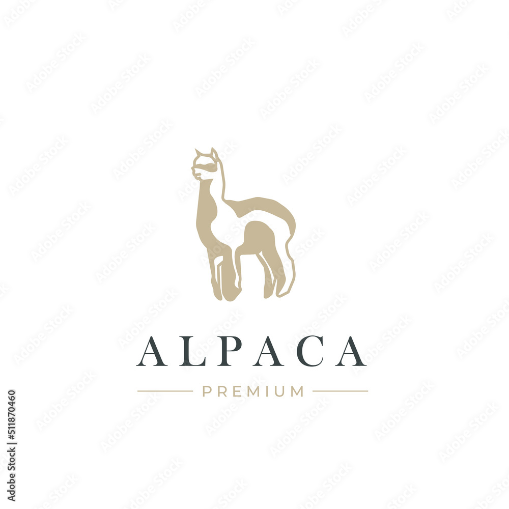 Premium alpaca vector illustration logo Premium alpaca vector illustration logo