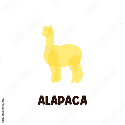 Simple illustration logo alpaca with overlapping colors