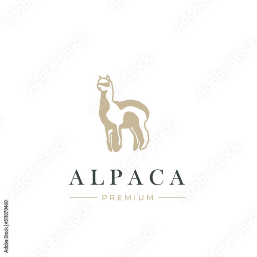 Premium alpaca vector illustration logo