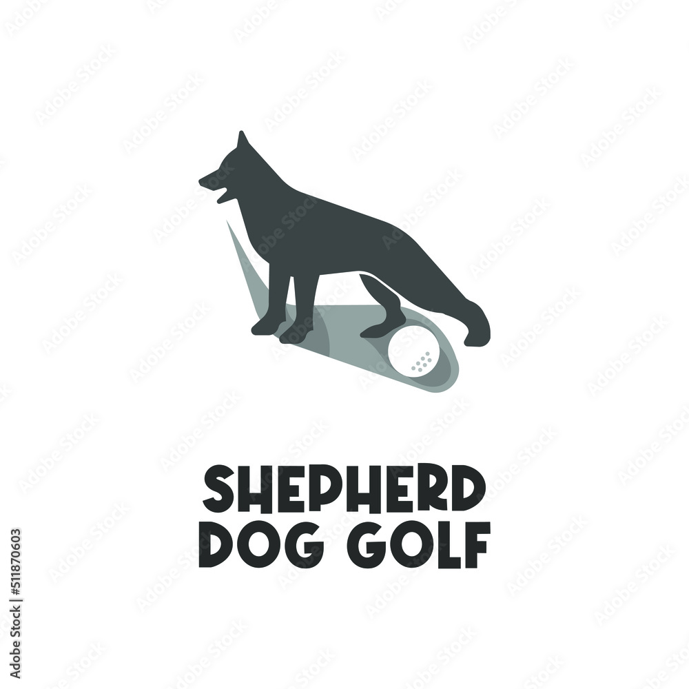 Golf sheepdog simple illustration logo