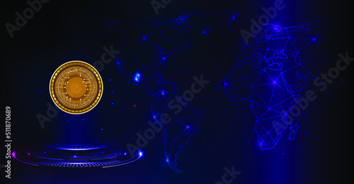 Cripto Currency Token Launch Banner Background or Landing Page