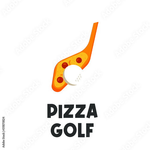 Golf pizza simple illustration logo