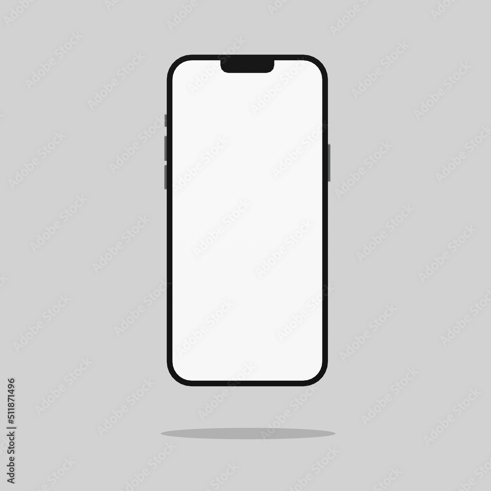 Smartphone Mock-up with white screen. UI/UX Mock-up template. 3d issometric phone Mock-up Smartphone Mock-up with white screen. UI/UX Mock-up template. 3d issometric phone Mock-up